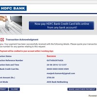 Billdesk Amount Not Credited In Hdfc Credit Card