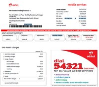 airtel bill format in excel